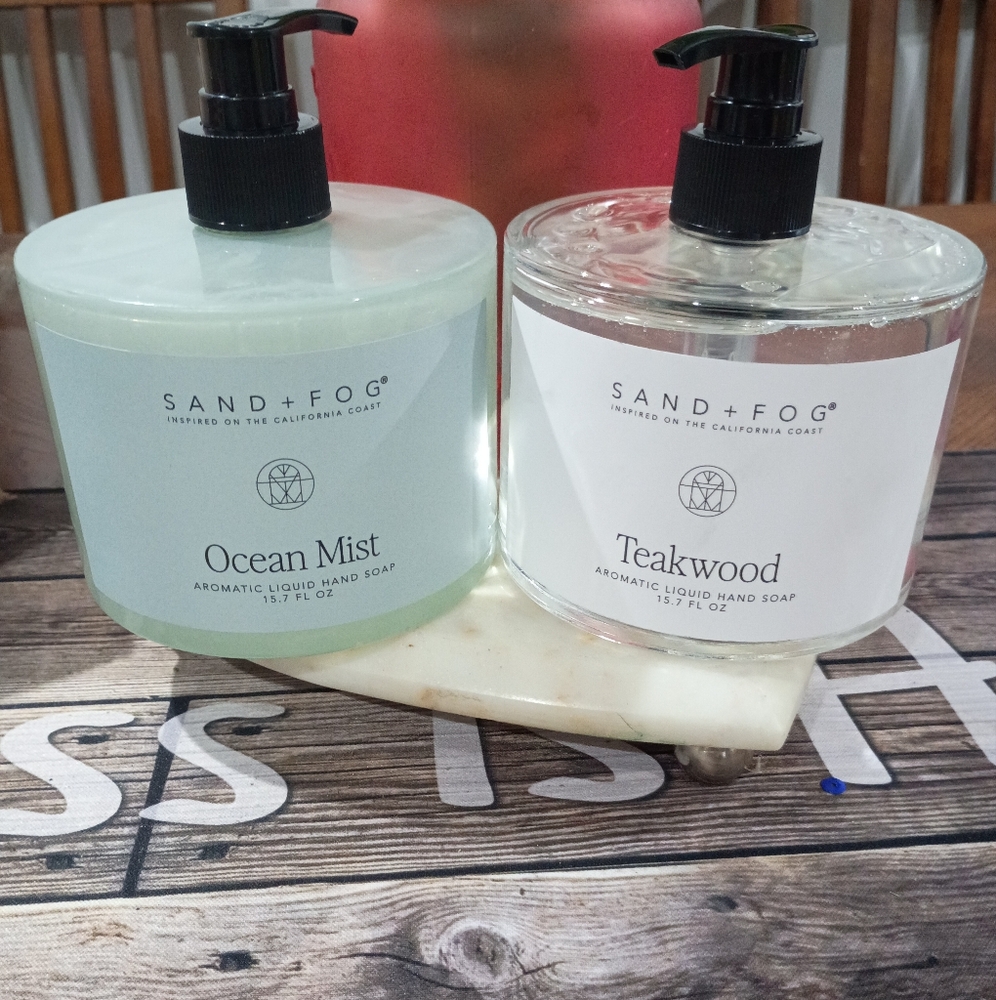 Sand + Fog Ocean Mist and Teakwood Hand Soap Set